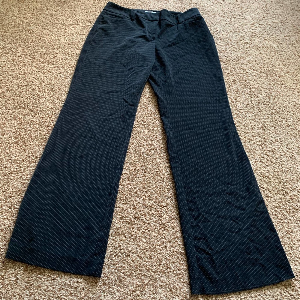 NY&C women 8 Black white polka dot dress pants